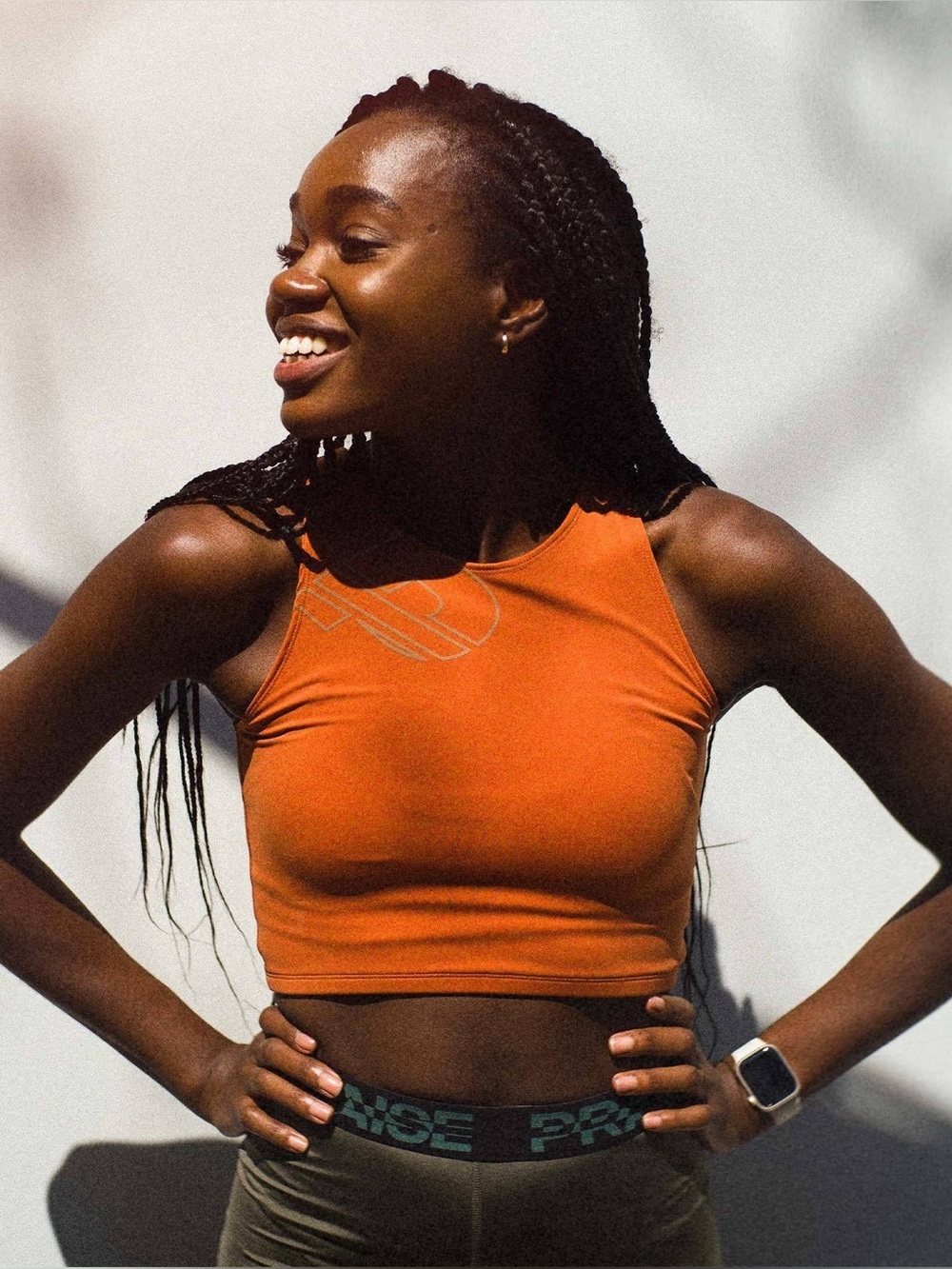 SSENSE Praise Endurance Montana Active Running Crop Top bra Burnt Orange Women S
